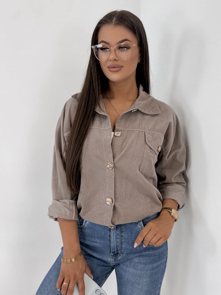 KURTKA SZTRUKSOWA GERALDINE CIEMNOBEŻOWA