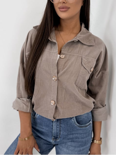 KURTKA SZTRUKSOWA GERALDINE CIEMNOBEŻOWA