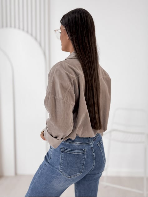 KURTKA SZTRUKSOWA GERALDINE CIEMNOBEŻOWA