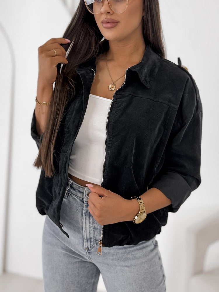 KURTKA SZTRUKSOWA APOLLINE CZARNA