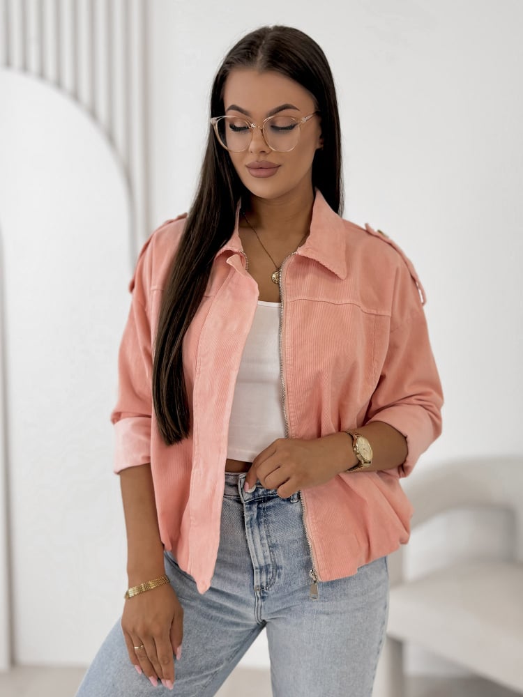 KURTKA SZTRUKSOWA APOLLINE KORALOWA