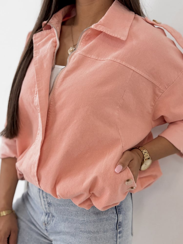 KURTKA SZTRUKSOWA APOLLINE KORALOWA