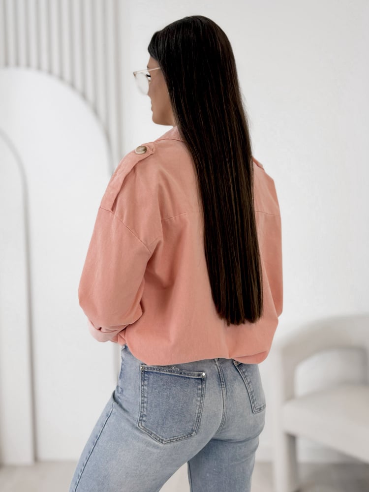 KURTKA SZTRUKSOWA APOLLINE KORALOWA