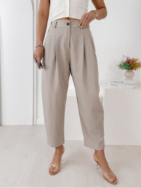 SPODNIE VASARI CIEMNOBEŻOWE