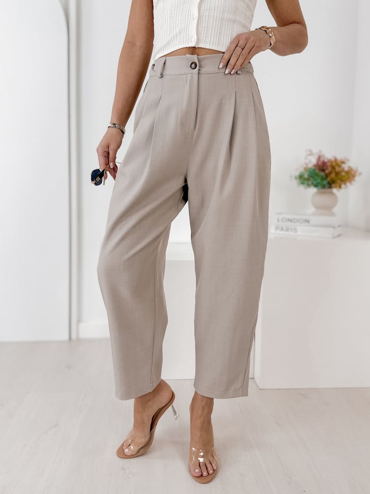 SPODNIE VASARI CIEMNOBEŻOWE