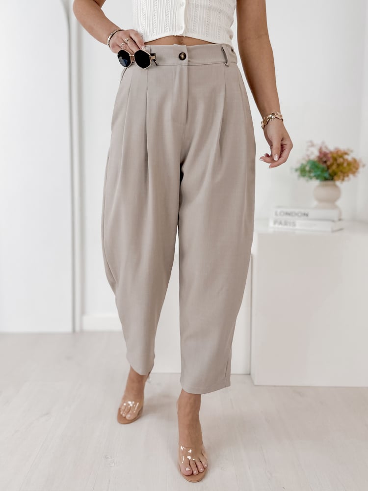 SPODNIE VASARI CIEMNOBEŻOWE