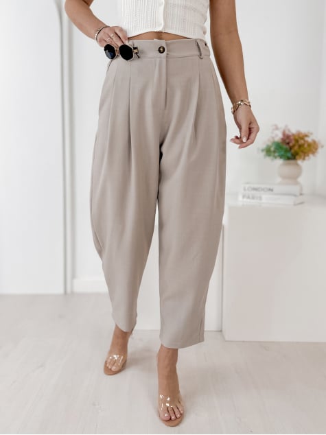 SPODNIE VASARI CIEMNOBEŻOWE