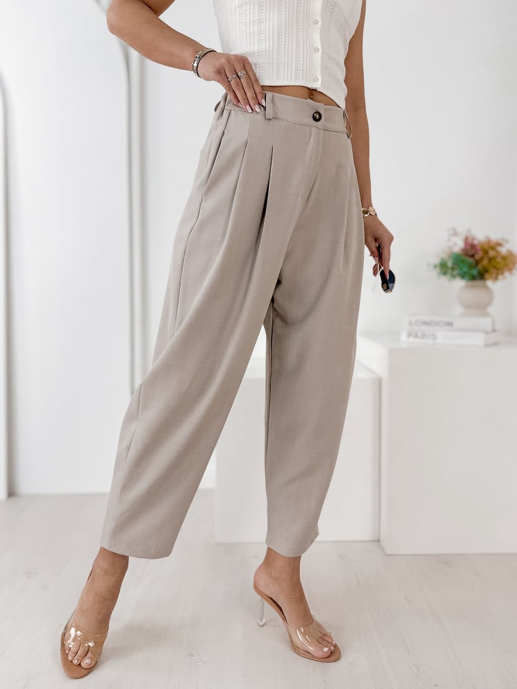 SPODNIE VASARI CIEMNOBEŻOWE