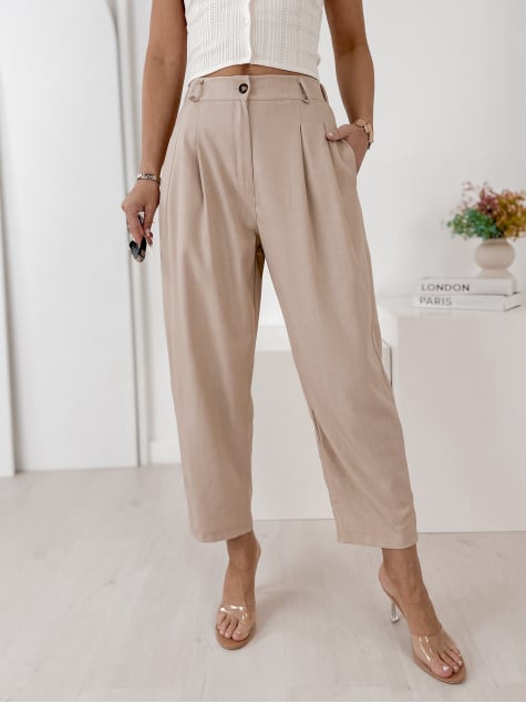 SPODNIE VASARI BEŻOWE