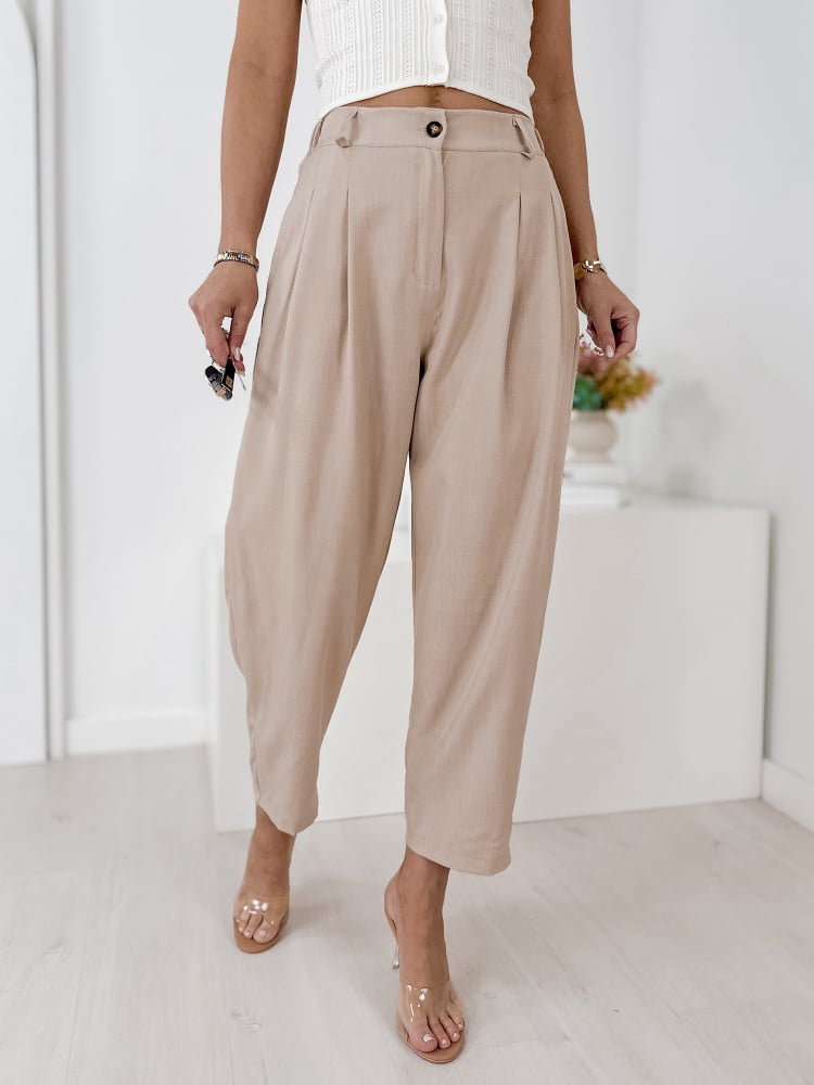 SPODNIE VASARI BEŻOWE