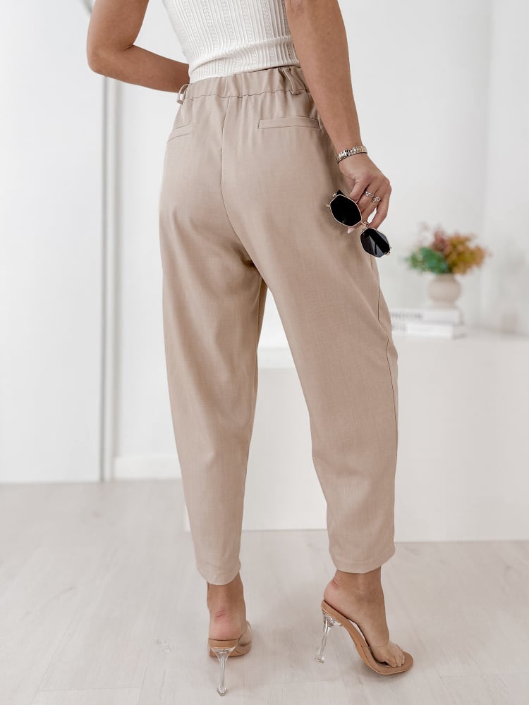 SPODNIE VASARI BEŻOWE