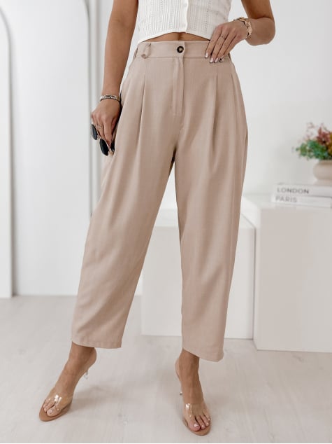 SPODNIE VASARI BEŻOWE