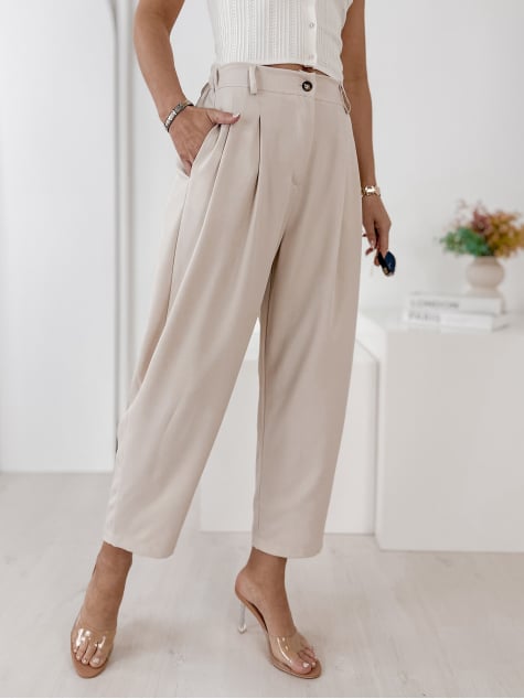 SPODNIE VASARI JASNOBEŻOWE