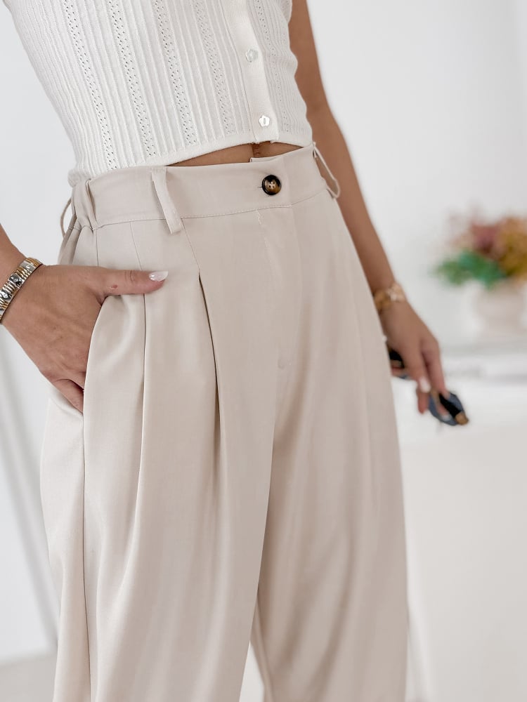 SPODNIE VASARI JASNOBEŻOWE