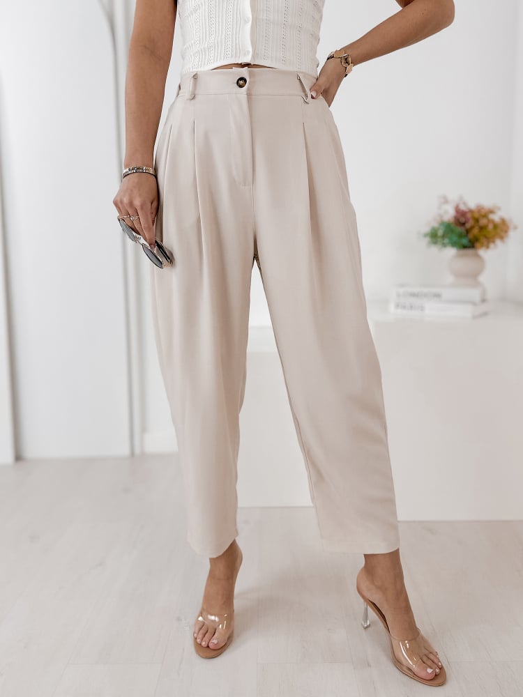 SPODNIE VASARI JASNOBEŻOWE