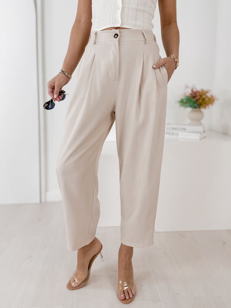 SPODNIE VASARI JASNOBEŻOWE