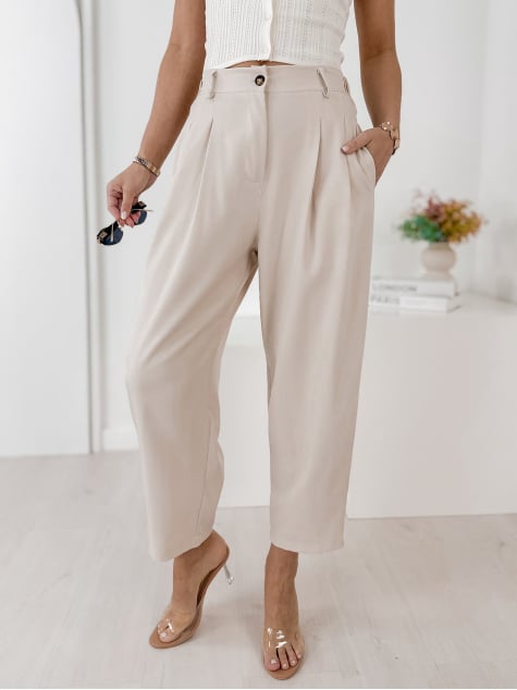 SPODNIE VASARI JASNOBEŻOWE