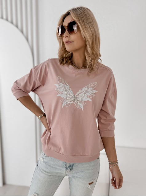 BLUZKA CHARTRES PUDROWY RÓŻ