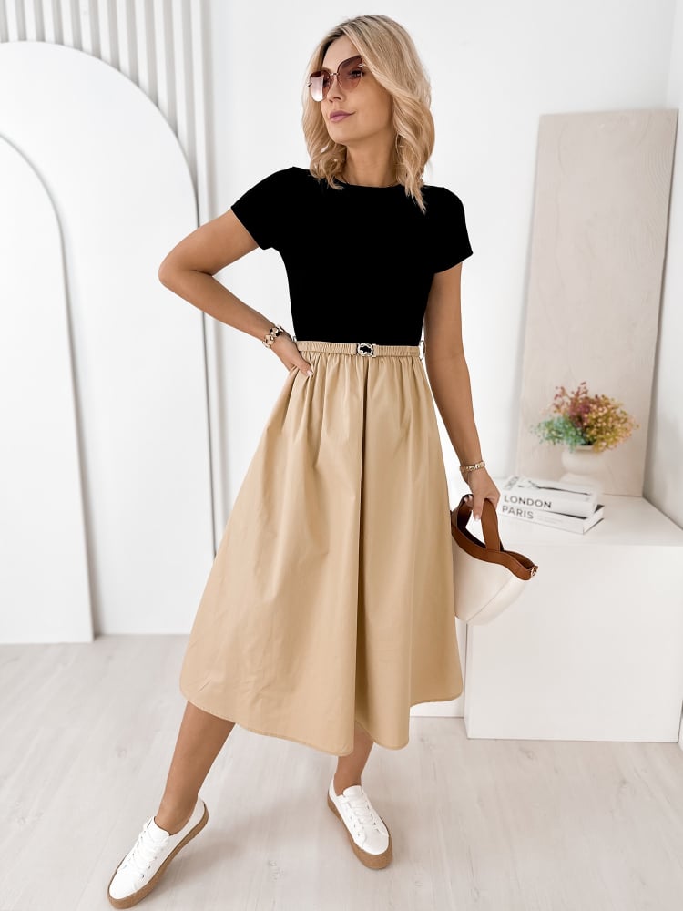 SUKIENKA ETRURIA CZARNO-BEŻOWA