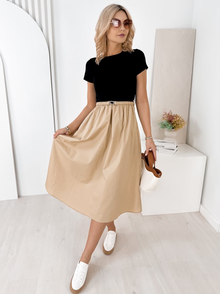 SUKIENKA ETRURIA CZARNO-BEŻOWA