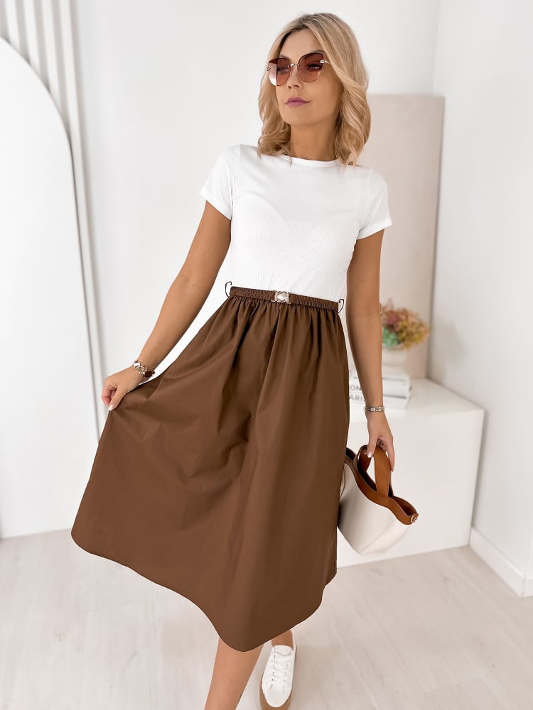 SUKIENKA ETRURIA BIAŁO-BRĄZOWA