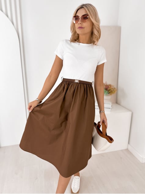 SUKIENKA ETRURIA BIAŁO-BRĄZOWA