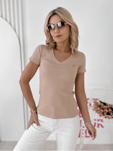 BLUZKA SEMONET BEŻOWA