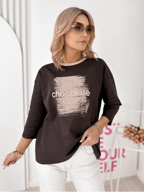 BLUZKA BECKER CIEMNOBRĄZOWA