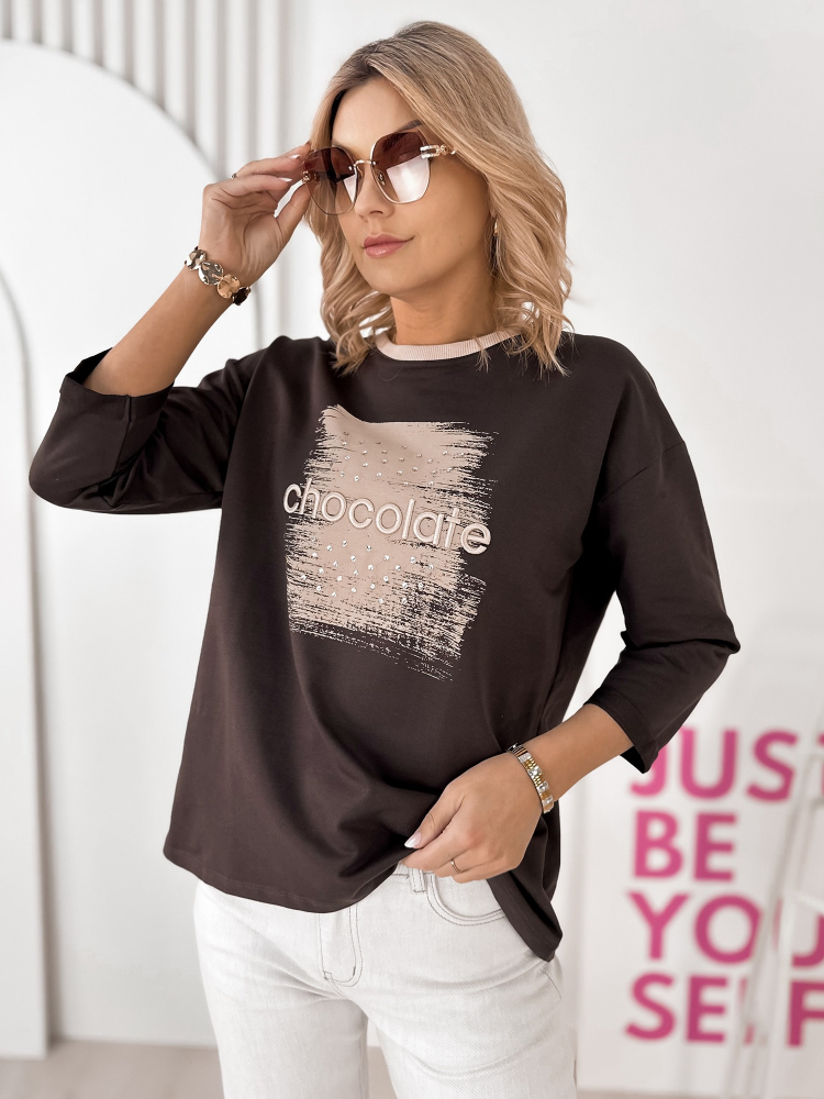 BLUZKA BECKER CIEMNOBRĄZOWA