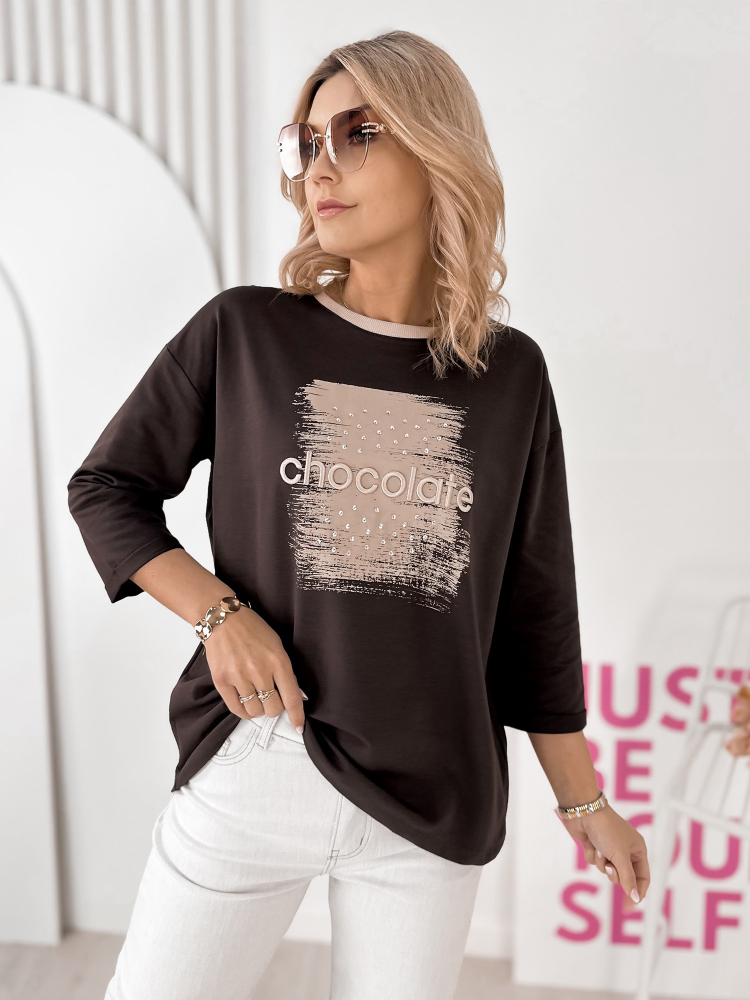 BLUZKA BECKER CIEMNOBRĄZOWA