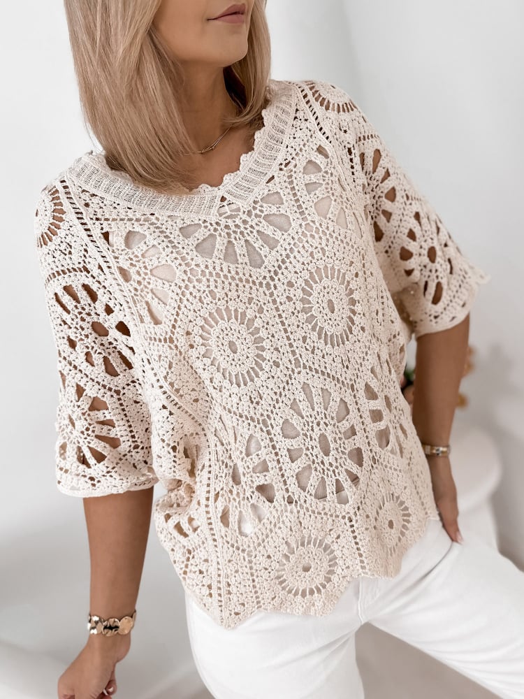 BLUZKA ACARIO BEŻOWA