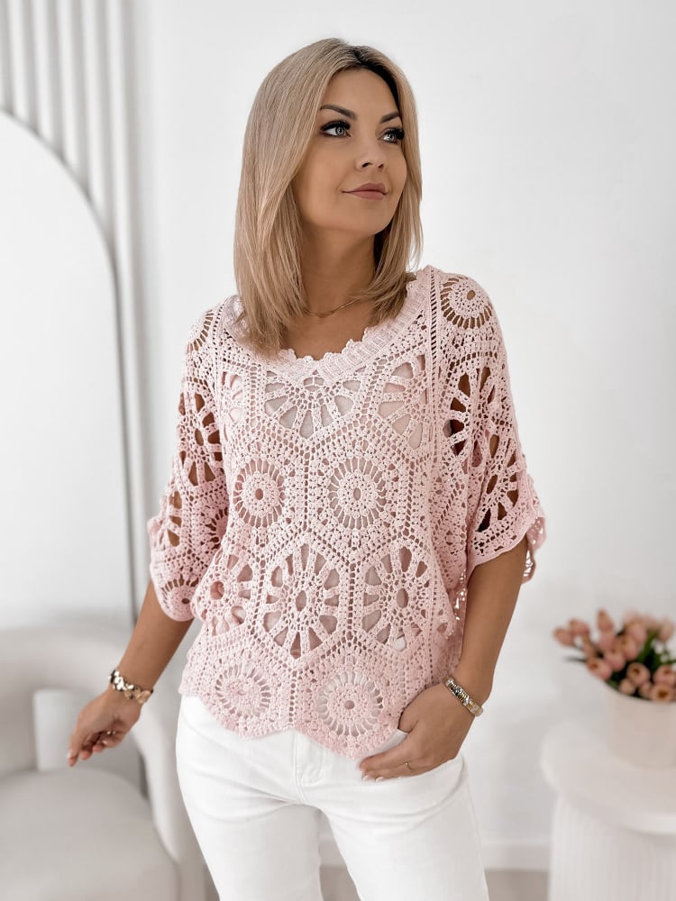 BLUZKA ACARIO PUDROWY RÓŻ