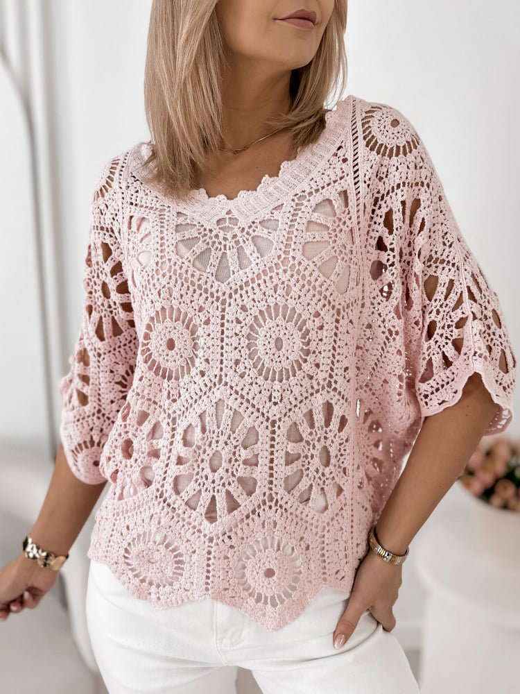 BLUZKA ACARIO PUDROWY RÓŻ