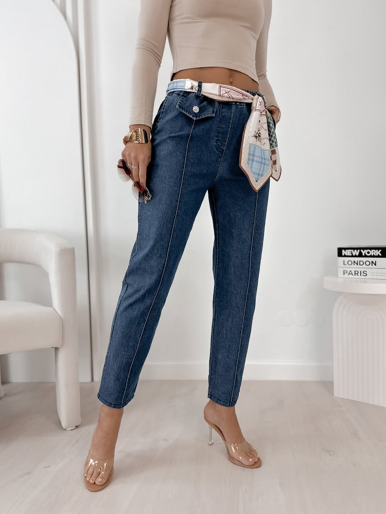 SPODNIE ROTFELD CIEMNOJEANSOWE