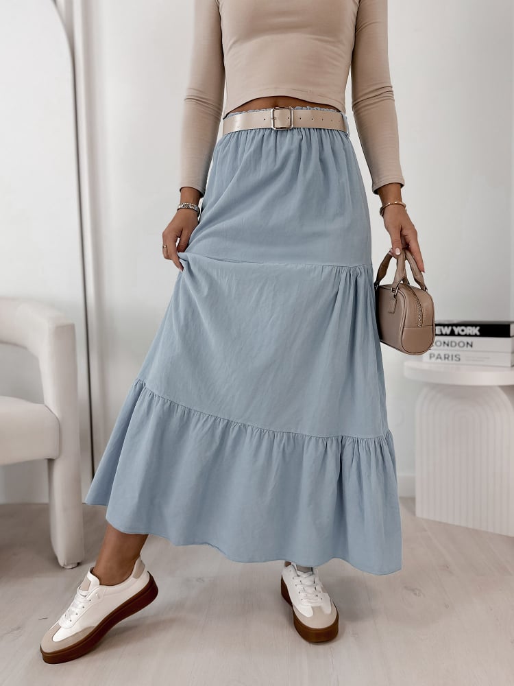 SPÓDNICA SZTRUKSOWA YOSELLE BŁĘKITNA