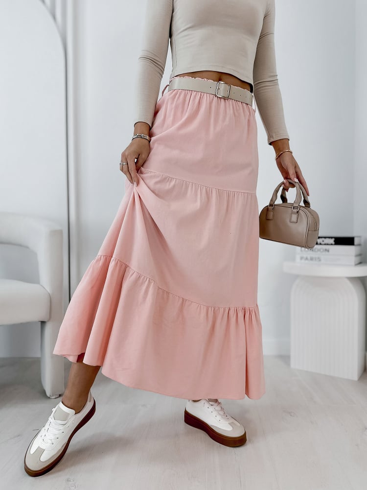 SPÓDNICA SZTRUKSOWA YOSELLE KORALOWA