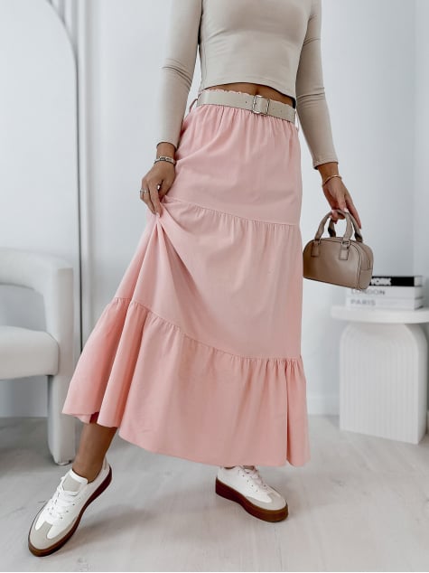 SPÓDNICA SZTRUKSOWA YOSELLE KORALOWA