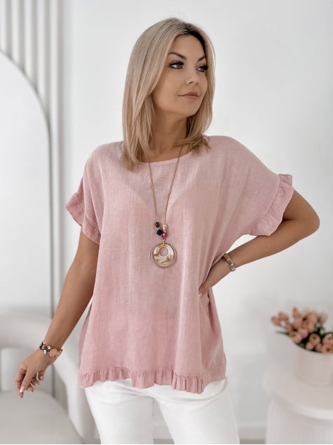BLUZKA CIREL PUDROWY RÓŻ