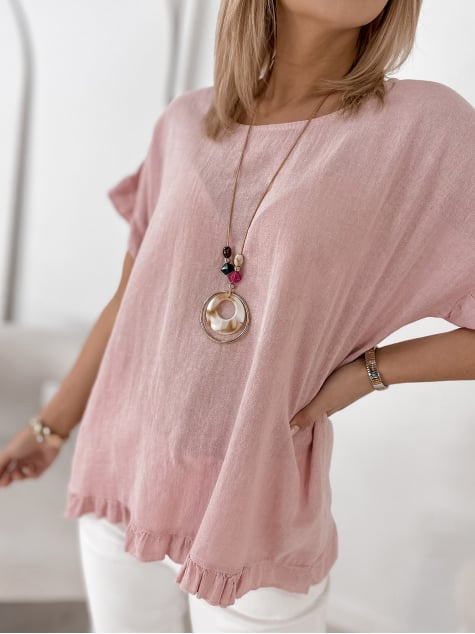 BLUZKA CIREL PUDROWY RÓŻ