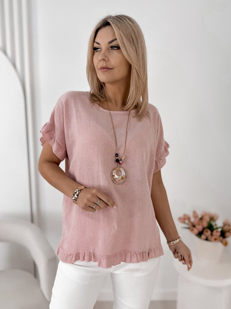 BLUZKA CIREL PUDROWY RÓŻ