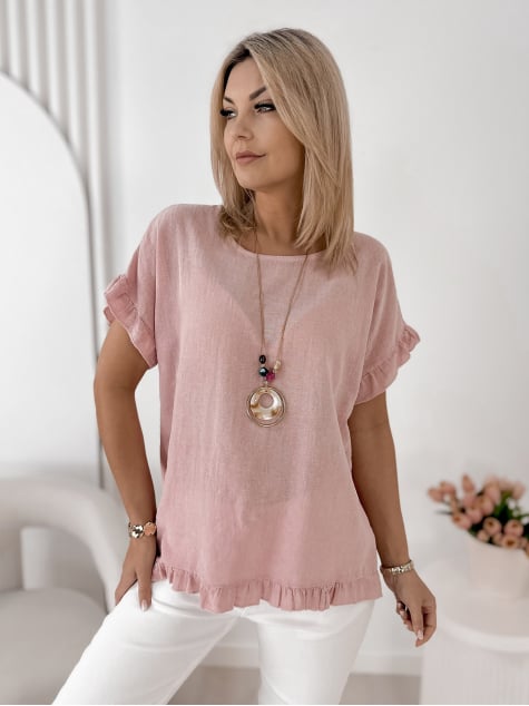 BLUZKA CIREL PUDROWY RÓŻ