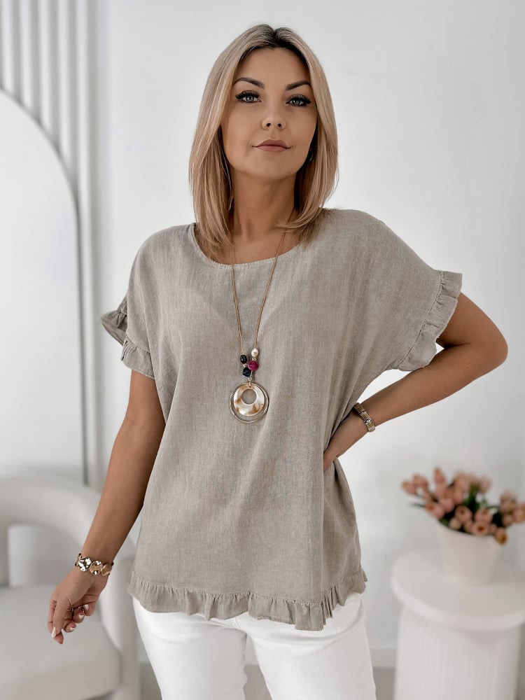 BLUZKA CIREL CIEMNOBEŻOWA