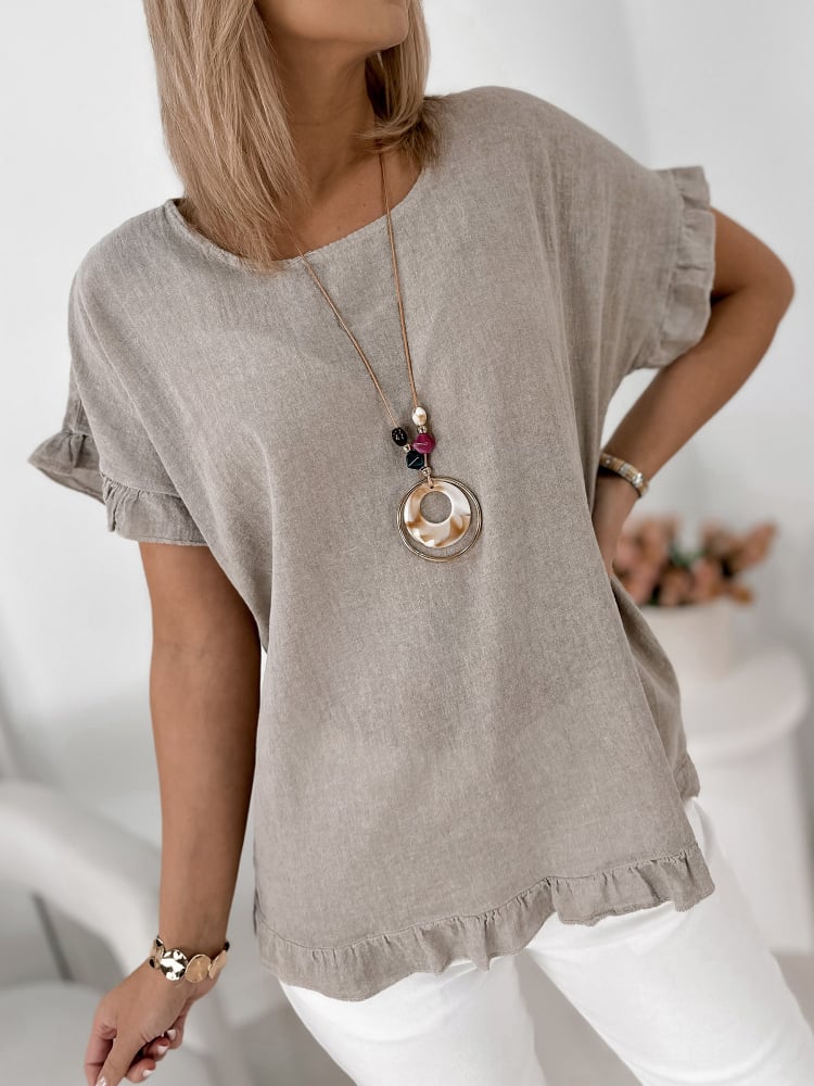 BLUZKA CIREL CIEMNOBEŻOWA