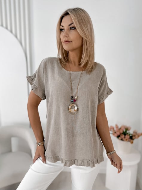 BLUZKA CIREL CIEMNOBEŻOWA