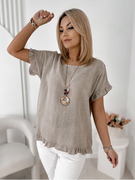 BLUZKA CIREL CIEMNOBEŻOWA