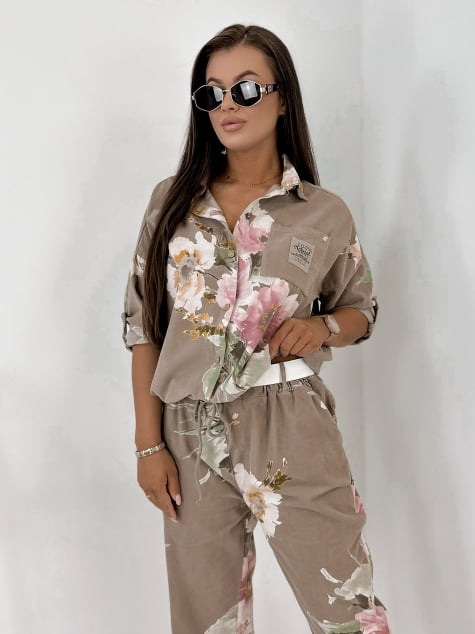 KOMPLET SZTRUKSOWY REMIO CIEMNOBEŻOWY