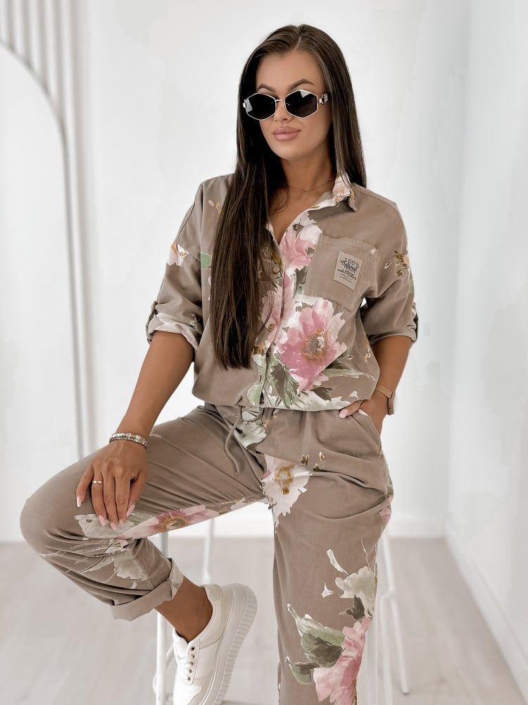 KOMPLET SZTRUKSOWY REMIO CIEMNOBEŻOWY