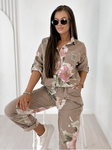 KOMPLET SZTRUKSOWY REMIO CIEMNOBEŻOWY