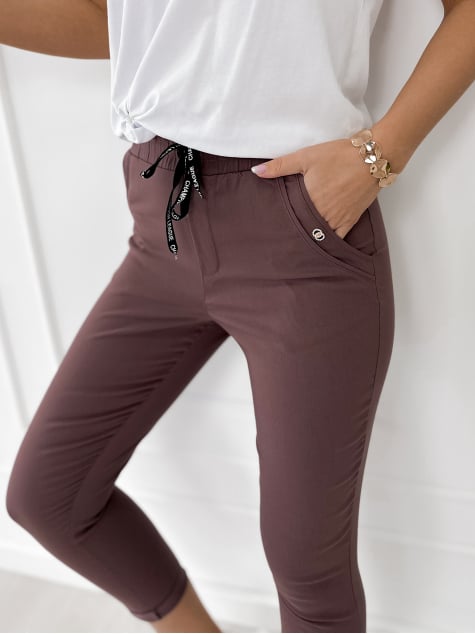 SPODNIE DABI BRĄZOWE