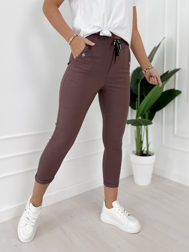 SPODNIE DABI BRĄZOWE